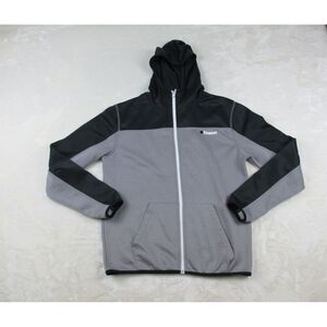 Element Sweater Mens Small Gray Spell Out Logo Full‎ Zip Skater Hooded*